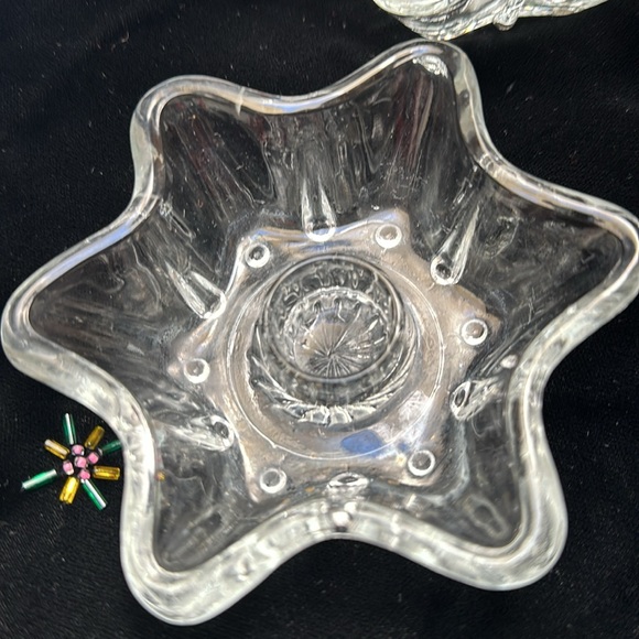 Vintage Pressed Glass 6 Point Star Shaped Candle Holders - Lot of 6 - Picture 4 of 6